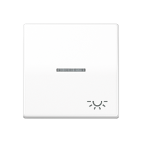 JUNG Клавиша для выключателя с окошком для подсветки и символом "свет" белая