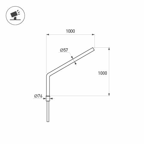 Arlight Кронштейн OXOR-SG1-1000x76-L1000 BLACK (Сталь)