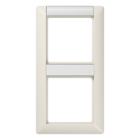 JUNG Рамка 2-кратная с полем для надписи для горизонтальной и вертикальной установки слоновая кость