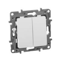 Legrand Etika Белый Выключатель 2-х клавишный, 10А