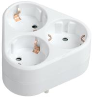 IEK Тройник Т-01/03 3 места 2P+PE 16А треугольный белый