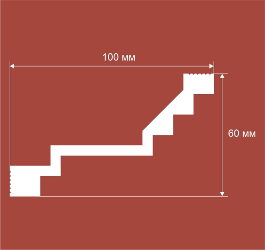Карниз KX081, 60х100, 2000мм, Экополимер/16