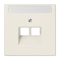 JUNG LS 990 Бежевая Накладка 2-ой наклонной ТЛФ/комп розетки с полем для надписи