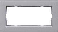 Gira E2 Алюминий Рамка 2-ая без перегородки заподлицо