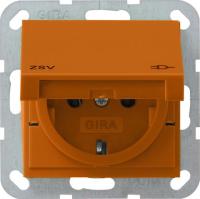 Gira Розетка с зазем конт крышк и надп ZSV System 55 оранжевый
