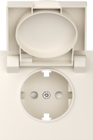 Donel Накладка для розетки Schuko с заземлением, с крышкой, 16A 250 В~, матовый кремовый, серия S08, DS45431