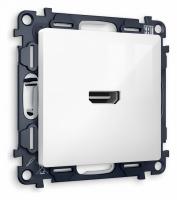 Комплект механизма розетки HDMI 2.0 ALFA MA114010 Белый глянец 40V/500mA 2.0GHz 5-18Gbit/s QUANT