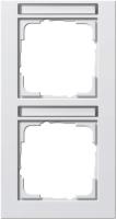 Gira E2 Белый матовый Рамка 2-ая вертикальная с полем для надписи