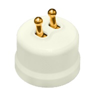 BIRONI Лизетта Пластик Слоновая кость Выключатель кнопочный 2-кл (тумблерный), ручка Золото