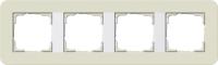 Gira E3 Песочный/Белый глянцевый Рамка 4-ая