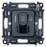 Механизм телефонной розетки RJ-11 (4P4C) с автоматической защитной шторкой QUANT VM190