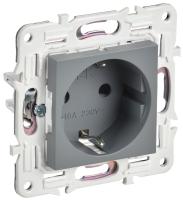 IEK SKANDY Серый Розетка с/з с защитными шторками 16А б/к SK-R06Gr