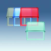 Simon 27 Play Синяя Вставка декоративная с полупрозрачной откидной крышкой для рамок с вырезом под декор