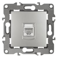 ЭРА 12-3107-03 Алюминий Розетка информационная RJ45, IP20, 12