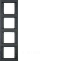 Berker K.1 Антрацит матовый Рамка 4-местная вертикальная
