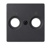 Simon S82 Concept Матовый черный, Накладка для розетки R-TV+SAT с пиктограммой "TV R"