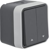 Berker W.1 Серый Кнопка 2-кл жалюзи с оттиском "Стрелки", открытый монтаж, IP55