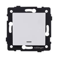 Выключатель 1-клавишный перекрестный 10А/250В с LED подсветкой, белый Kollinger REA-S-015WH для Aspekt, Eleganz, Reflex