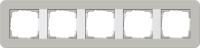 Gira E3 Серый/Белый глянцевый Рамка 5-ая
