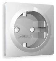 Лицевая панель ALFA (Серебро глянец) для электрической розетки с заземлением QUANT AP4060