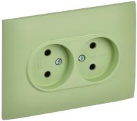 IEK SKANDY Мятный Розетка 2-ая б/з с защитными шторками 10А в сборе SK-R09G