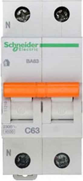 Schneider Electric Домовой ВА63 Автоматический выключатель 1P+N 63A (C) 4.5kA
