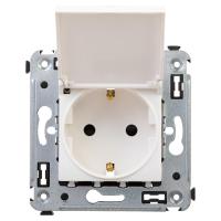 DKC Avanti Белое облако Розетка с крышкой 2P+E