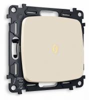 Комплект механизма 1-клавишного проходного выключателя с подсветкой 3200K OMEGA MO322030 Бежевый матовый QUANT