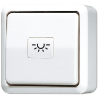 JUNG Кнопка для накладного монтажа без фиксации, однополюсная с НО контактом белая