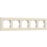 Рамка из поликарбоната на 5 постов Slab айвори софт W0052962