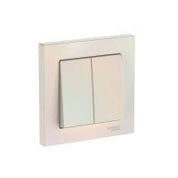 Systeme Electric AtlasDesign Жемчуг Выключатель 2-клавишный, сх.5, 10АХ, в сборе, быстрозажим. клем.