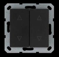 Jasmart Выключатель двухклавишный для штор 10A 250V~ с накладкой, цвет Антрацит