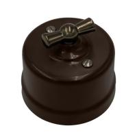 BIRONI Лизетта Пластик Коричневый Выключатель перекрестный 1-кл, ручка Бронза