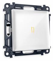 Комплект механизма 1-клавишного выключателя с подсветкой 3200K ALFA MA102010 Белый глянец QUANT