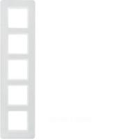 Berker Q.7 Полярно-белый с эффектом бархата Рамка 5-местная