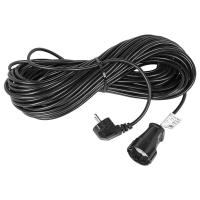 Удлинитель-шнур ПВС 3х0.75, 30 м, с/з, 6 А, 1300 Вт, IP44, черный (Сделано в России) Rexant