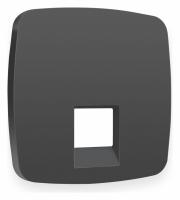 Лицевая панель OMEGA (Графит Мягкое касание) для компьютерной/телефонной розетки RJ-45/RJ-11 QUANT OP9120