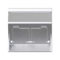 Simon Cima 500 Алюминий Адаптер для 2 шт RJ-45 CJ545.., CJ645.., CJ6A45F + MD67, наклон, крышки, 50х50мм