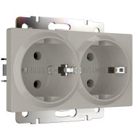 Розетка двойная с заземлением (дымчатый) W1272004