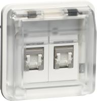 Berker W.1 Полярно-белый Розетка UAE 8/8-контактная экранированная, Cat.6, скрытый монтаж, IP55