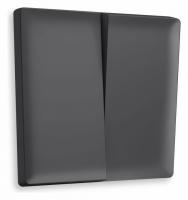 Лицевая панель ALFA (Графит Мягкое касание) для 2-клавишных выключателей QUANT AP9030