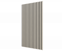 Акустическая панель, черный войлок, 1200х600х21мм, рейки МДФ, шпон дуб клэр светлый Акустическая панель, черный войлок, 1200х600х21мм, рейки МДФ, шпон дуб клэр светлый