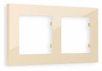 Рамка ALFA Techno (Бежевый глянец) 2-ая AF220302