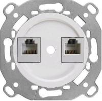 BIRONI Шедель Пластик Белый Розетка RJ45 + RJ11 (скрытый монтаж)