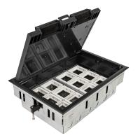 Лючок в пол на 24 модуля (12 мод. 45х45 мм.), крышка ABS+гальванизированная стальная вставка