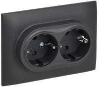 IEK SKANDY Титан Розетка 2-ая с/з с защитными шторками 16А в сборе SK-R07T