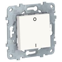 SE Unica New Бел Выключатель 1-клавишный, двухполюсный, сх. 2, 16 AX, 250В