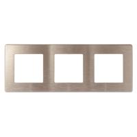 ЭРА Рамка для розеток и выключателей Серия 12 12-5103-04 на 3 поста, Сатин, шампань