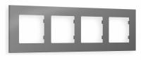 Рамка ALFA Qubi (Сталь матовый) 4-ая AF250504