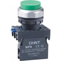 CHINT Кнопка управления NP8-10GN/3 без подсветки зелёная 1НО IP65 (R)